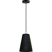 Signature Home Collection 12" Black Conical Shade Ceiling Pendant Light Fixture