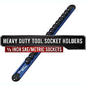 Precision Defined Aluminum Tool Socket Holder   Blue, Single 1/2-Inch x 14 Clips   Heavy Duty Organizer