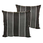 Outdoor Living and Style Set of 2 Sunbrella Peyton Granite Outdoor Pillow, 18"