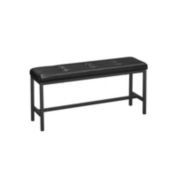 BreeBe Dining Bench with PU Leather Padded Seat - Black