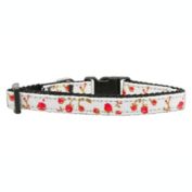 Mirage Pet Products Roses Nylon Ribbon 3/8" Wide Dog Collar, Red Small
