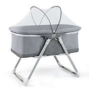 Slickblue 2-In-1 Baby Bassinet with Mattress and Net-Gray