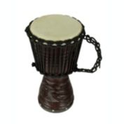 Zeckos Hand Carved Wood Djembe Hand Drum 16 Inch Tall