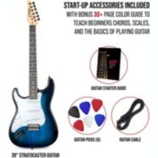 LyxPro39" CS Series Electric Guitar Stratocaster Kit for Beginner, Intermediate & Pro Players with Guitar, Amp Cable, 6 Picks & Learner's Guide   Solid Wood Body, Volume/Tone Controls, 5-Way Pickup