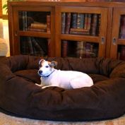 Majestic Pet Product 32-Inch Micro Suede Waterproof Bagel Dog  Bed - Chocolate