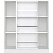 Homfa 3 Tier Toy Organizer with Sliding Door, 6-Cube Storage Cabinet with 3 Display Shelves White