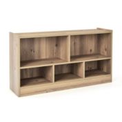 Hivago Kids 2-Shelf Bookcase 5-Cube Wood Toy Storage Cabinet Organizer