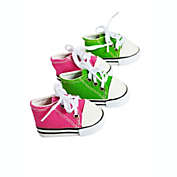 Green and Pink Canvas Tennis Shoes for 18 Inch Dolls