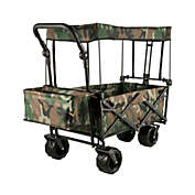 VEVOR Collapsible Wagon Cart Camouflage, Foldable Wagon Cart Removable Canopy