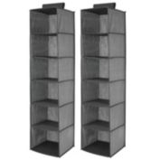 mDesign Fabric Over Closet Rod Hanging Organizer, 6 Shelves