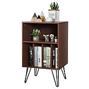 Gymax File Cabinet W/Split Storage Standing Display Bookshelf Bedroom