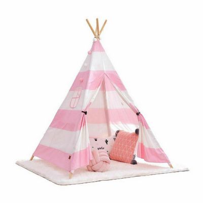 e-joy Natural Cotton Canvas Teepee Tent for Kids Indoor & Outdoor Use