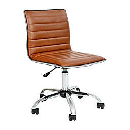Flash Furniture Low Back Designer Armless Brown Ribbed Swivel Task Office Chair