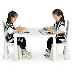 Gymax Kids Table & 2 Chairs Set Toddler Activity Play Dining Study Desk Baby Gift