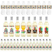 Big Dot of Happiness Happy Kwanzaa - Mini Wine Bottle Labels, Wine Bottle Labels & Water Bottle Labels - Party Decor - Beverage Bar Kit - 34 Pieces