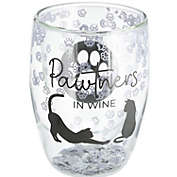 Pawtners in Wine Double Walled Stemless Wine Glass 10 oz