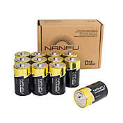 NANFU Alkaline D Cell Batteries, Long Lasting Performance 12 Pack Alkaline Batteries, 10-Year Shelf Life, Leak-Resistant 1.5V Non-Rechargeable Batteries for Household & Business (12 Battery Count)