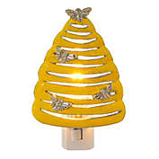 Ganz Yellow Bee Skep Honeycomb Zinc Metal Plug in Night Light 5 Inch