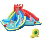 Slickblue Inflatable Water Slide Bounce House with Water Cannon and Air Blower
