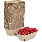 Stockroom Plus Pulp Fiber Berry Baskets for Fruit (1 Pint, 7.36 x 4.56 x 2.6 In, 60 Pack)