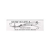 Contemporary Home Living 28" Music is Life Quote Hanging Wall Sign