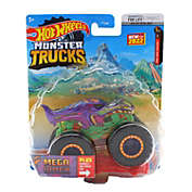 Hot Wheels Monster Trucks 1 64 Scale Mega Wrex Purple, Includes Connect and Crash Car