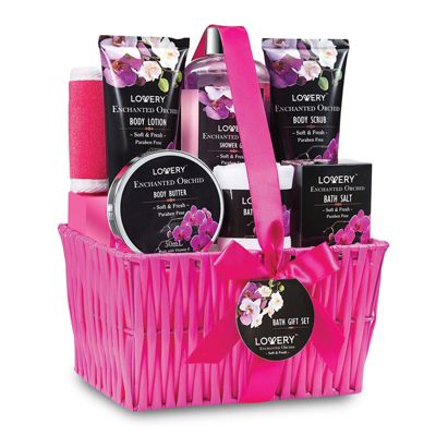 Lovery Gift Baskets for Women - Spa Gift Set - Enchanted Orchid Scent