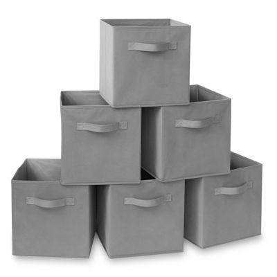 Casafield Set of 6 Collapsible Fabric Cube Storage Bins - 11" Foldable Cloth Baskets for Shelves, Cubby Organizers & More