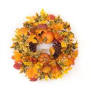Slickblue Pumpkin/Gourd/Fall Leaf Candle Ring 20.5"D Polyester (fits a 6" candle)