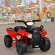 Costway Kids 6V ATV Quad Electric Ride On Car Toy for Toddlers w/MP3&LED Lights, Red