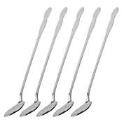 Unique Bargains Stainless Steel Straight Long Handle Tea Latte Coffee Ice Cream Spoon, Stainless Steel Cocktail Stirring Spoons, 9.8"x1.2"(L*W) 4pcs