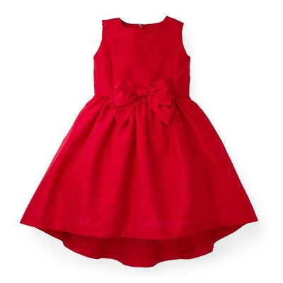 Hope & Henry Girls&#39; Taffeta High-Low Party Dress (Red High-Low, 6-12 Months)