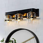 ExBriteUSA ExBrite 3 Light Bathroom Black and Gold Vanity Lights for Bathroom Light