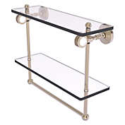 Allied Brass Pacific Grove Collection 16 Inch Double Glass Shelf with Towel Bar and Dotted Accents