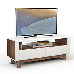 Costway Entertainment Center with 2 Pull-Out Drawers and Open Compartment