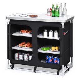 Slickblue Outdoor Camping Cooking Table with Storage Organizer