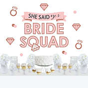 Big Dot of Happiness Bride Squad - Peel and Stick Rose Gold Bridal Shower or Bachelorette Party Decoration - Wall Decals Backdrop