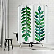 Americanflat 71" x 74" Shower Curtain, Tropical Emerald by Modern Tropical