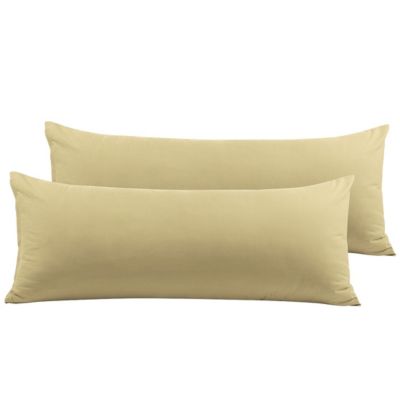 PiccoCasa Zippered Microfiber Pillow Protectors Body(20"x72") Light Tan 2 Pcs