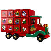 Northlight 14" Red Advent Calendar Storage Truck Christmas Decoration