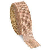 Bright Creations 4 Yards Champagne Rhinestone Ribbon Roll for Crafts, 1 in Bling Wrap DIY Decorations Wedding & Event
