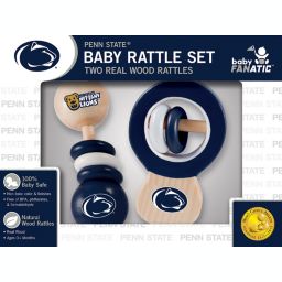 BabyFanatic Wood Rattle 2 Pack - NCAA Penn State Nittany Lions - Officially Licensed Baby Toy Set