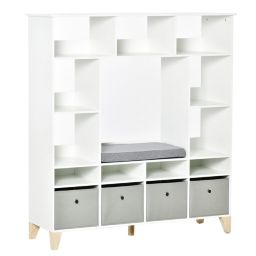 Halifax North America Wooden Kids Cabinet Storage Organizer Dresser Children Bookcase Display Shelf Wardrobe for Toys Books Bedroom, White