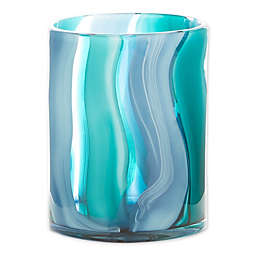 Accent Plus Home Decorative Durable Small Blue Cylinder Glass Vase
