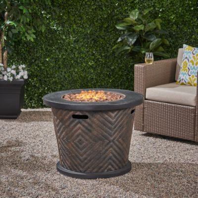Contemporary Home Living 32" Brown and Black Round Outdoor Patio Fire Pit