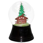 Alexander Taron 2.5" Black and Brown Perzy Snow Globe Small Chalet Decoration