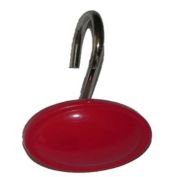 Carnation Home Fashions "Color Rounds" Resin Shower Curtain Hooks - Red 1.5" x 1.5"