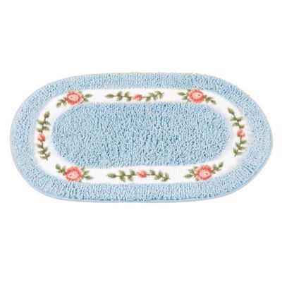 Collections Etc Soft & Absorbent Floral Tufted  Oval Rug