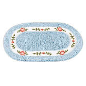 Collections Etc Soft & Absorbent Floral Tufted  Oval Rug