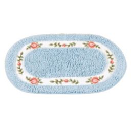 Collections Etc Soft & Absorbent Floral Tufted  Oval Rug